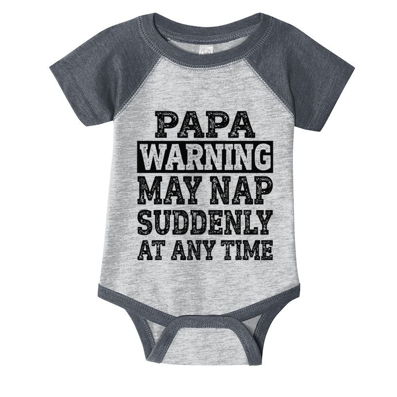 Papa Warning May Nap Suddenly At Any Time Grandpa Cute Infant Baby Jersey Bodysuit
