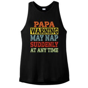 Papa Warning May Nap Suddenly At Any Time Grandpa Gift Ladies PosiCharge Tri-Blend Wicking Tank