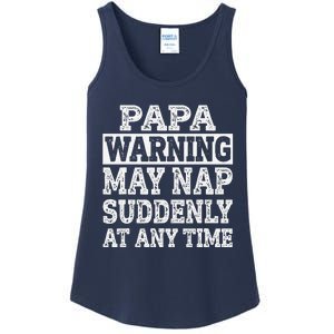 Papa Warning May Nap Suddenly At Any Time Grandpa Ladies Essential Tank