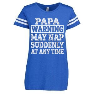 Papa Warning May Nap Suddenly At Any Time Grandpa Enza Ladies Jersey Football T-Shirt