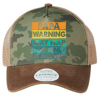 Papa Warning May Nap Suddenly At Any Time Vintage Father Day Legacy Tie Dye Trucker Hat