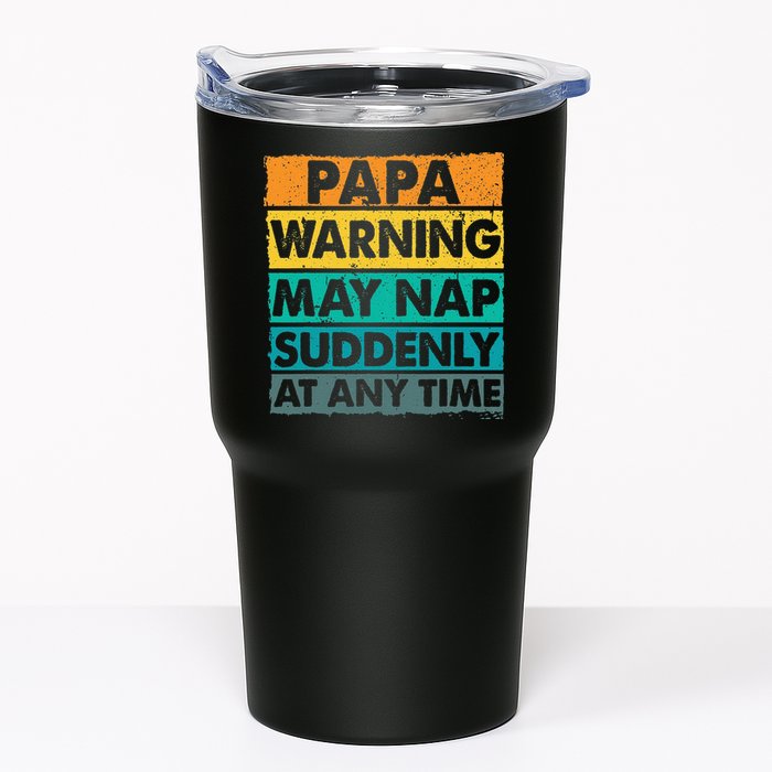 Papa Warning May Nap Suddenly At Any Time Vintage Father Day Tumbler