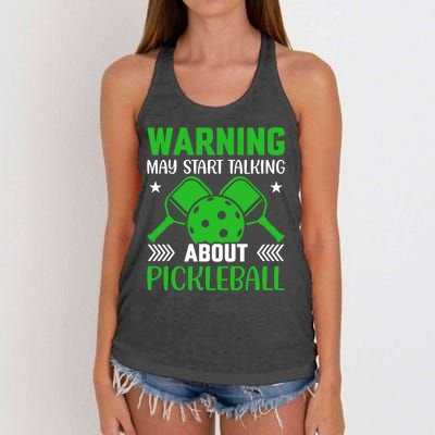 Pickleball Warning May Start Talking About Pickleball Women's Knotted Racerback Tank