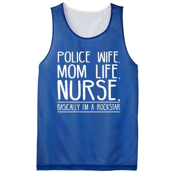 Police Wife Mom Life Nurse Gift Mesh Reversible Basketball Jersey Tank