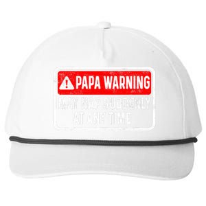 Papa Warning May Nap Suddenly At Any Time For FatherS Day Snapback Five-Panel Rope Hat