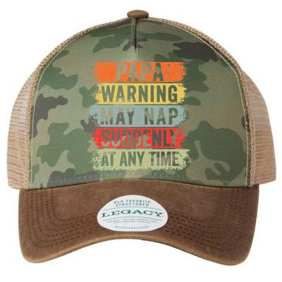 Papa Warning May Nap Suddenly At Any Time Legacy Tie Dye Trucker Hat