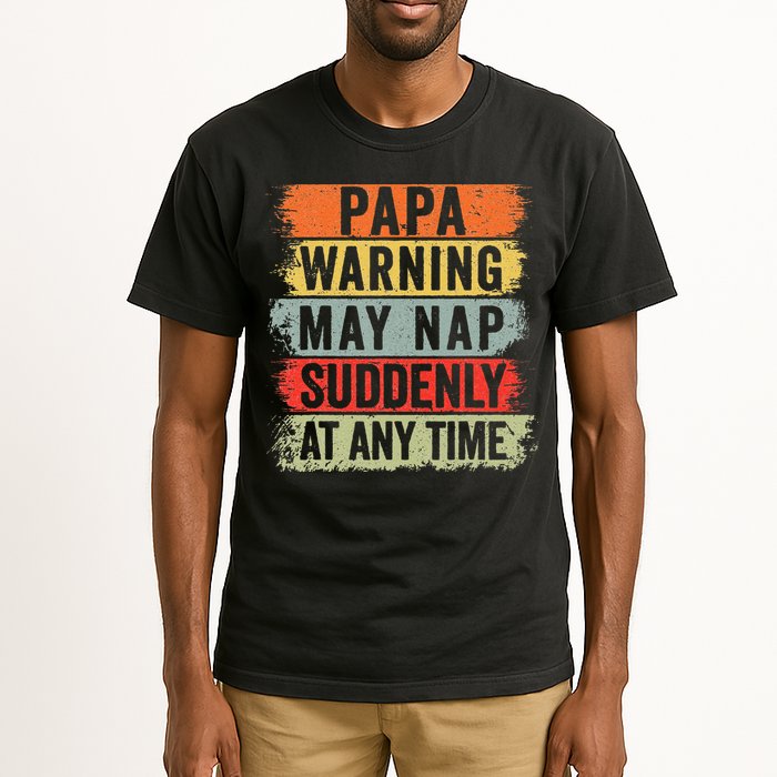 Papa Warning May Nap Suddenly At Any Time Tall T-Shirt