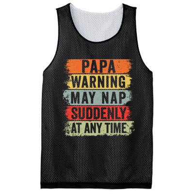 Papa Warning May Nap Suddenly At Any Time Mesh Reversible Basketball Jersey Tank