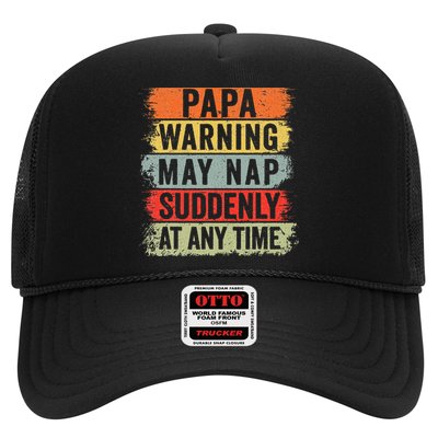 Papa Warning May Nap Suddenly At Any Time Trucker Hat