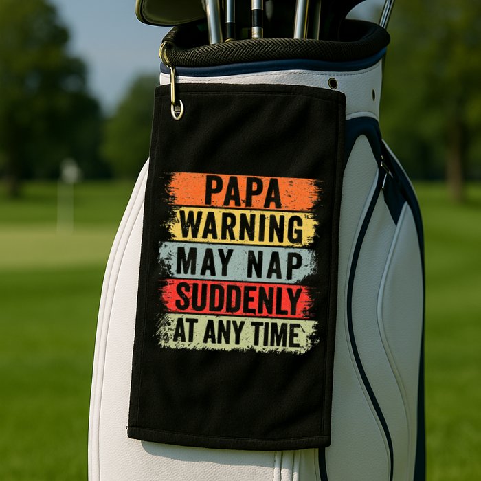 Papa Warning May Nap Suddenly At Any Time Golf Towel