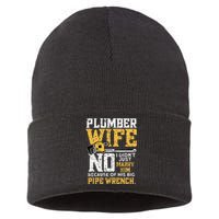 Plumbers Wife Marriage For Anniversary Funny Plumber Sustainable Knit Beanie