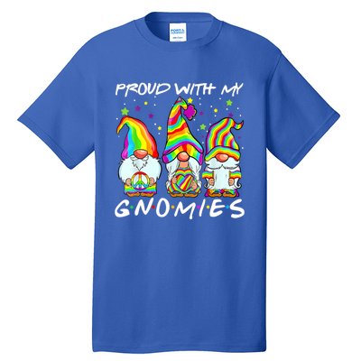 Proud With My Gnomies Lgbt Q Gnomes Gay Bi Sexual Pride Ally Funny Gift Tall T-Shirt