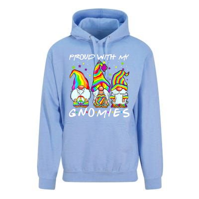 Proud With My Gnomies Lgbt Q Gnomes Gay Bi Sexual Pride Ally Funny Gift Unisex Surf Hoodie