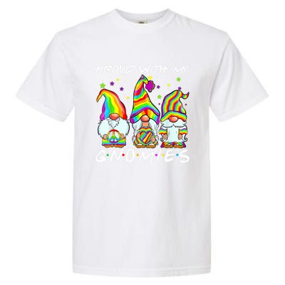 Proud With My Gnomies Lgbt Q Gnomes Gay Bi Sexual Pride Ally Funny Gift Garment-Dyed Heavyweight T-Shirt