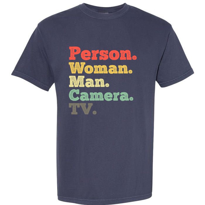 Person Woman Man Camera TV Retro Vintage Garment-Dyed Heavyweight T-Shirt