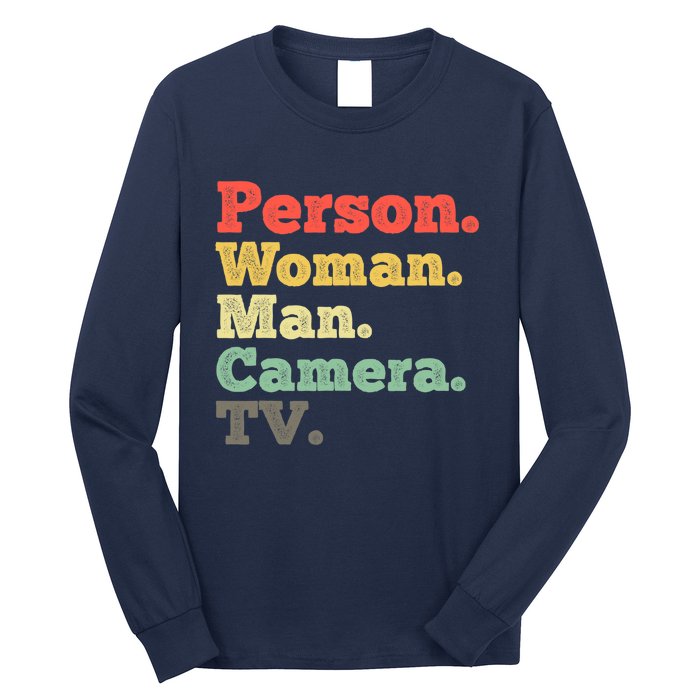 Person Woman Man Camera TV Retro Vintage Long Sleeve Shirt