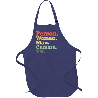 Person Woman Man Camera TV Retro Vintage Full-Length Apron With Pockets