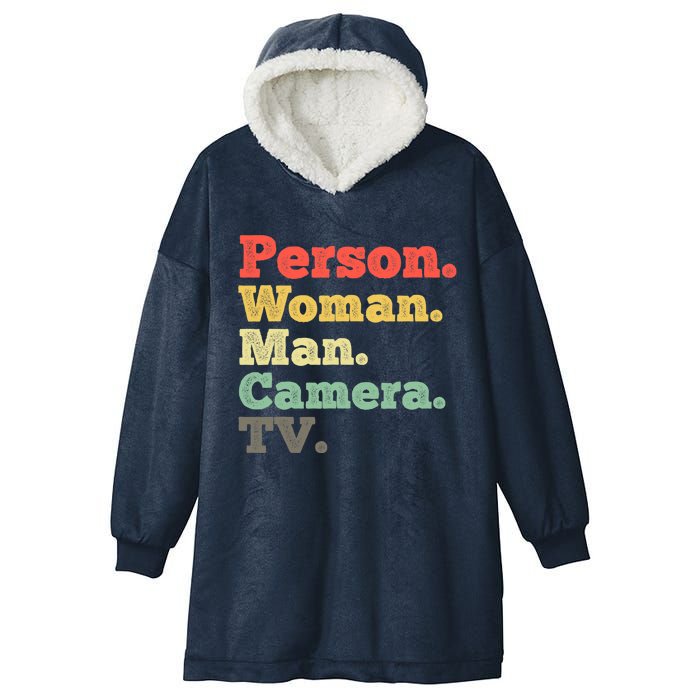 Person Woman Man Camera TV Retro Vintage Hooded Wearable Blanket