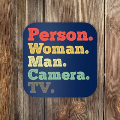 Person Woman Man Camera TV Retro Vintage Coaster