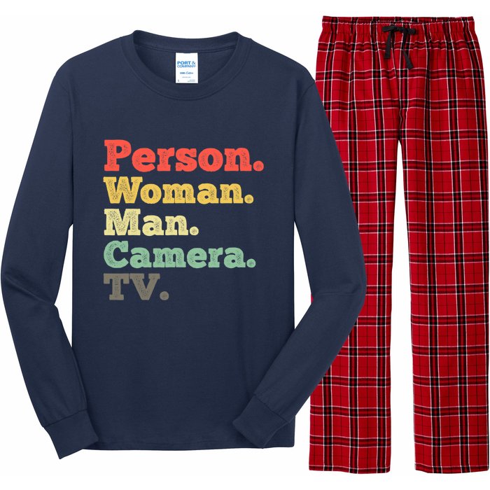 Person Woman Man Camera TV Retro Vintage Long Sleeve Pajama Set