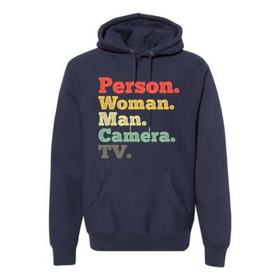 Person Woman Man Camera TV Retro Vintage Premium Hoodie