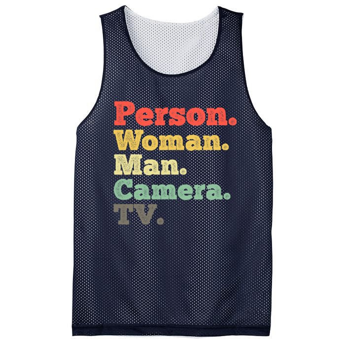 Person Woman Man Camera TV Retro Vintage Mesh Reversible Basketball Jersey Tank