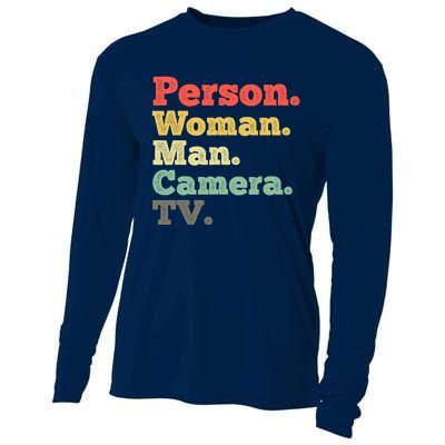 Person Woman Man Camera TV Retro Vintage Cooling Performance Long Sleeve Crew