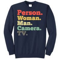 Person Woman Man Camera TV Retro Vintage Tall Sweatshirt