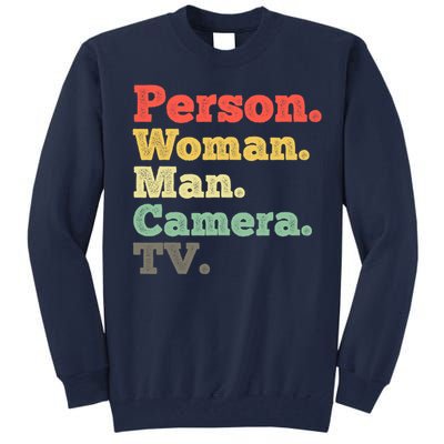 Person Woman Man Camera TV Retro Vintage Tall Sweatshirt