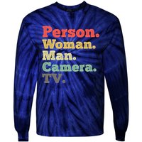 Person Woman Man Camera TV Retro Vintage Tie-Dye Long Sleeve Shirt