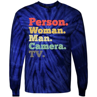 Person Woman Man Camera TV Retro Vintage Tie-Dye Long Sleeve Shirt