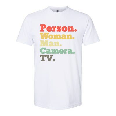 Person Woman Man Camera TV Retro Vintage Softstyle CVC T-Shirt