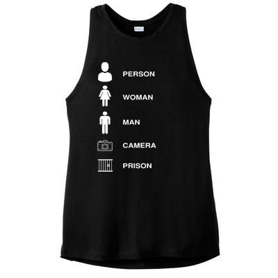 Person, Woman, Man, Camera, PRISON Design Ladies PosiCharge Tri-Blend Wicking Tank