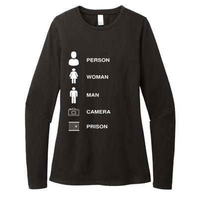 Person, Woman, Man, Camera, PRISON Design Womens CVC Long Sleeve Shirt