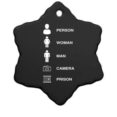 Person, Woman, Man, Camera, PRISON Design Ceramic Star Ornament