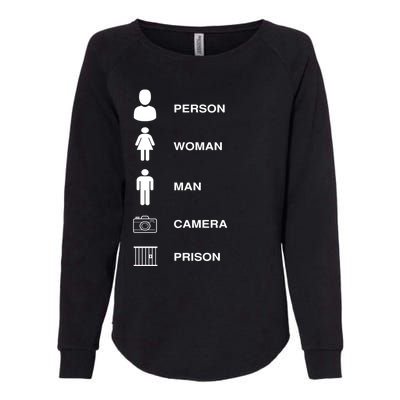 Person, Woman, Man, Camera, PRISON Design Womens California Wash Sweatshirt