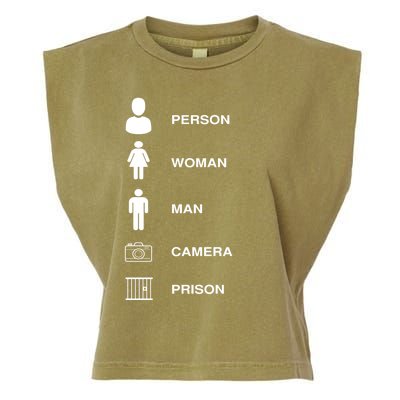 Person, Woman, Man, Camera, PRISON Design Garment-Dyed Women's Muscle Tee