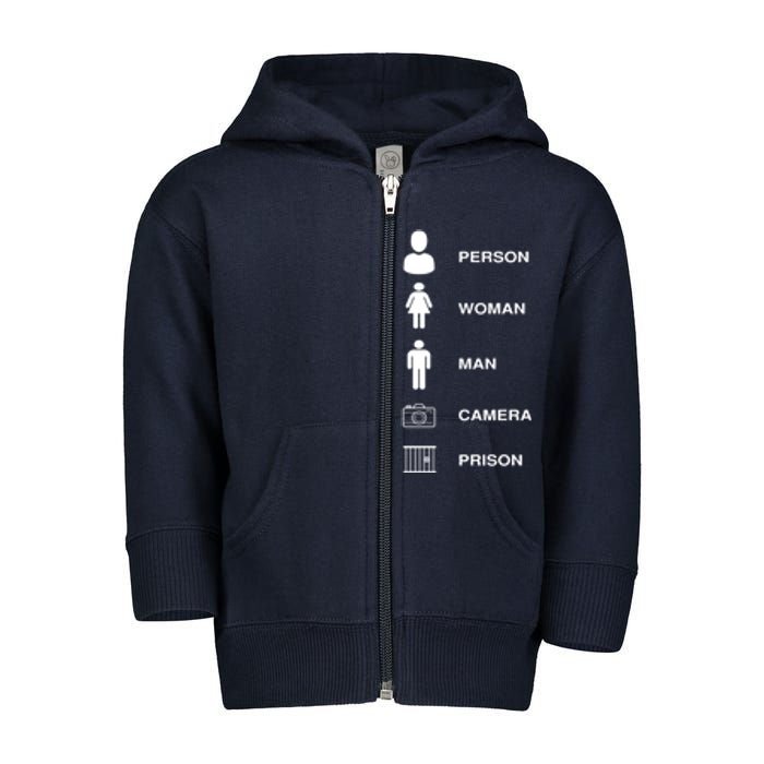 Person, Woman, Man, Camera, PRISON Design Toddler Zip Fleece Hoodie