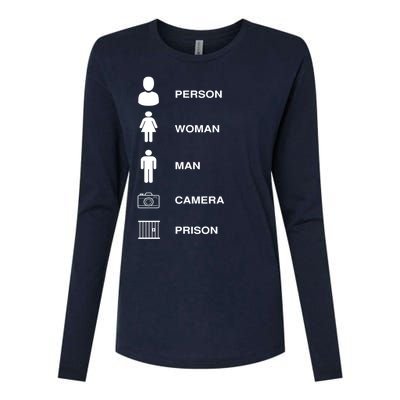 Person, Woman, Man, Camera, PRISON Design Womens Cotton Relaxed Long Sleeve T-Shirt