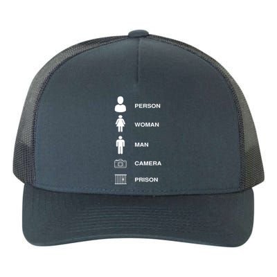 Person, Woman, Man, Camera, PRISON Design Yupoong Adult 5-Panel Trucker Hat