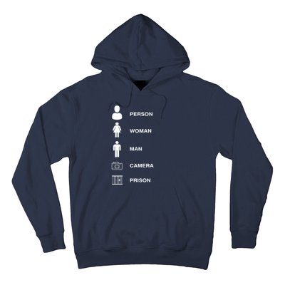 Person, Woman, Man, Camera, PRISON Design Hoodie