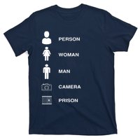 Person, Woman, Man, Camera, PRISON Design T-Shirt