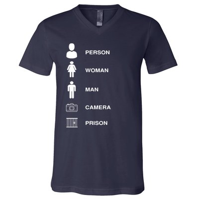 Person, Woman, Man, Camera, PRISON Design V-Neck T-Shirt