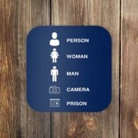 Person, Woman, Man, Camera, PRISON Design Coaster