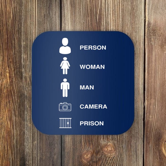 Person, Woman, Man, Camera, PRISON Design Coaster