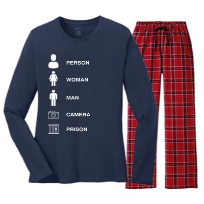 Person, Woman, Man, Camera, PRISON Design Women's Long Sleeve Flannel Pajama Set 