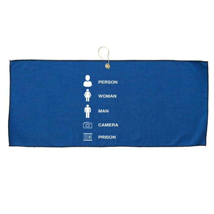 Person, Woman, Man, Camera, PRISON Design Large Microfiber Waffle Golf Towel