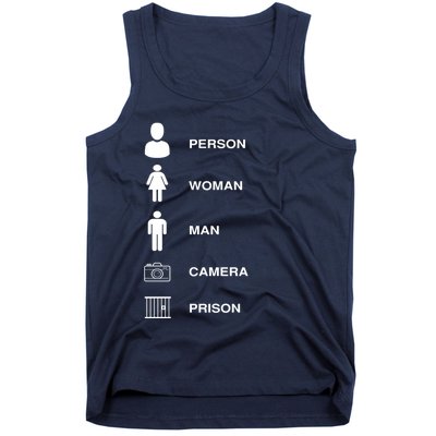 Person, Woman, Man, Camera, PRISON Design Tank Top