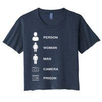 Person, Woman, Man, Camera, PRISON Design Women's Crop Top Tee