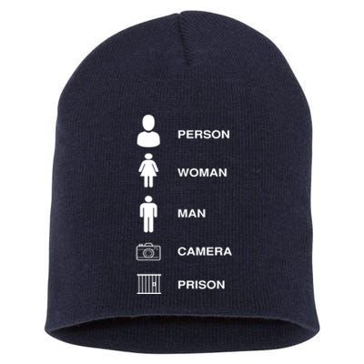 Person, Woman, Man, Camera, PRISON Design Short Acrylic Beanie